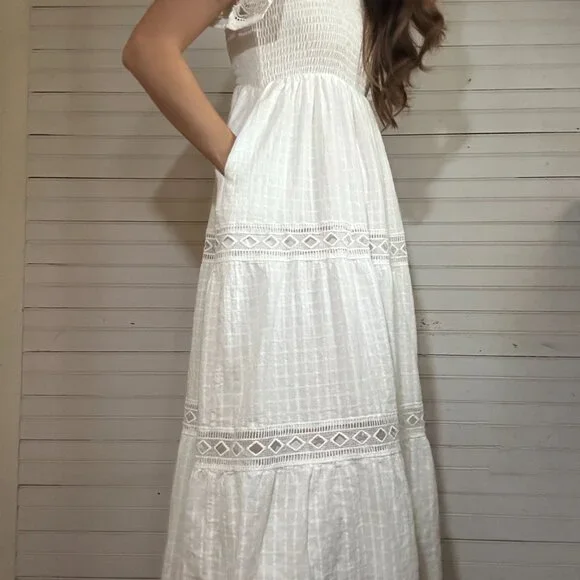 Baltic Born Loveland Geo White Lace Maxi Dress - Picture 2 of 6